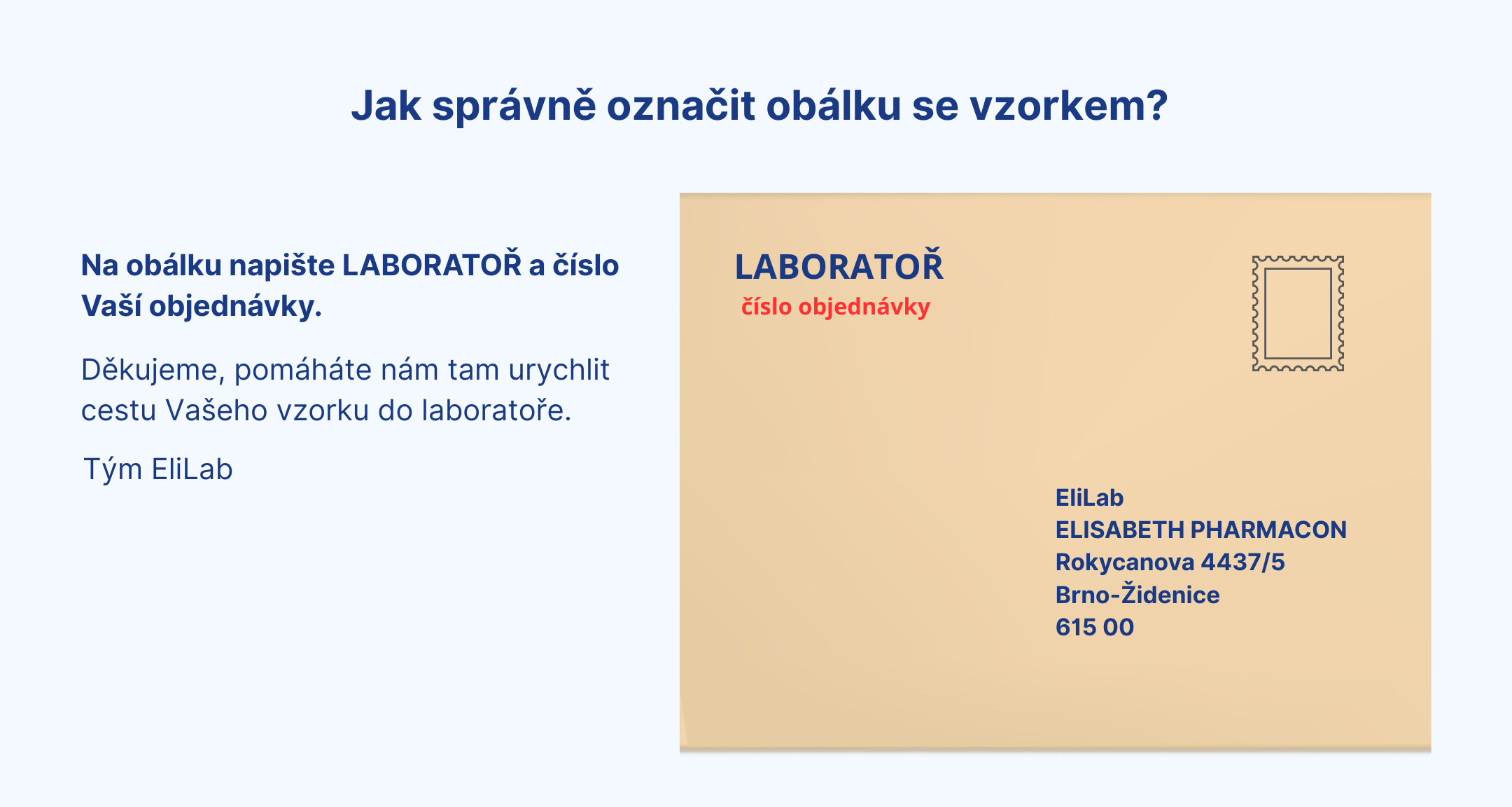 Jak správně označit obálku se vzorkem